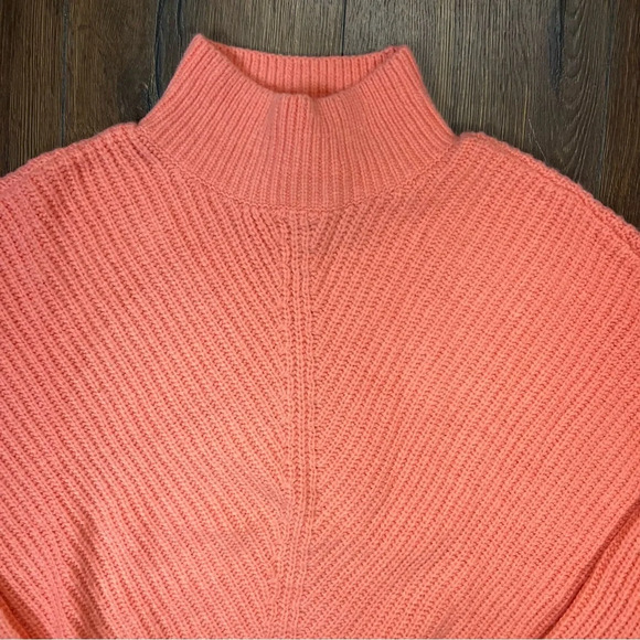 Express coral mock turtle neck sweater SZ MED - Picture 2 of 4